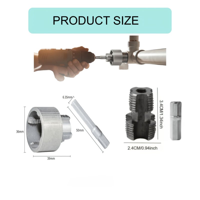 6 Piece Heavy Duty Pipe Threading Tool Set Upgraded Internal External Tap - Image 2