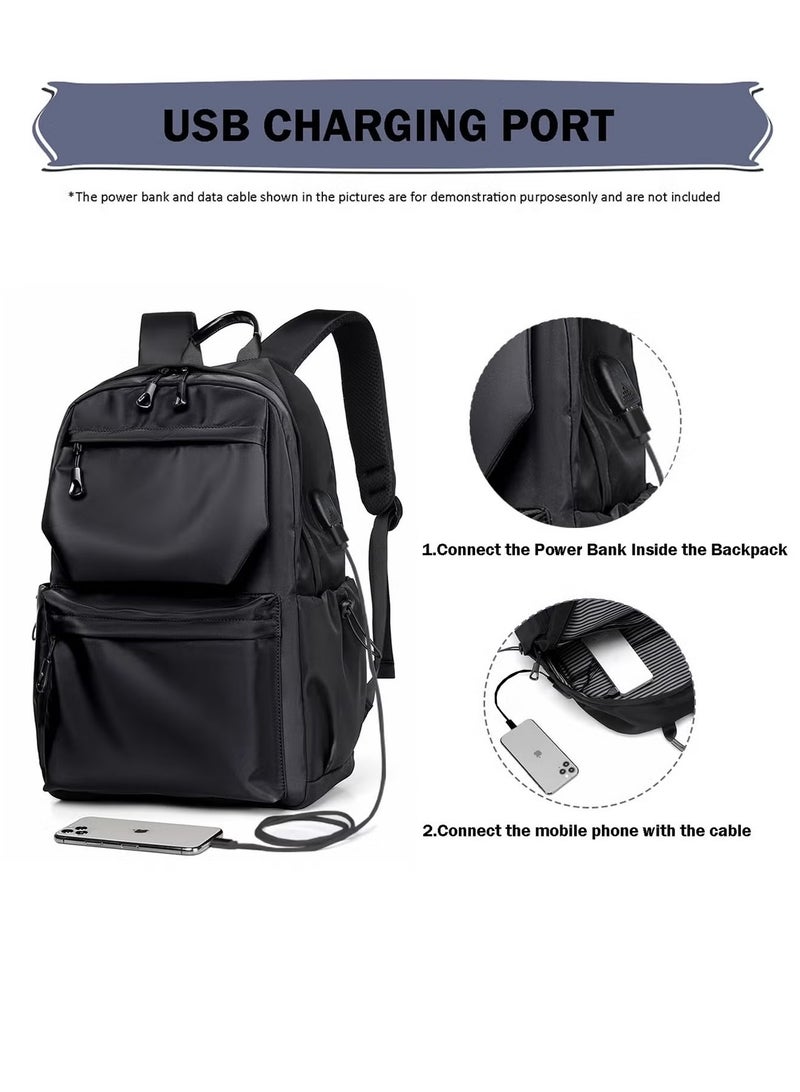 NH Travel Backpacks for Students  Travelers: Business Laptop Bag Backpack Fits Up to 15.6 Laptop, Backpack for Men and Women with USB Charging Port, Water-Resistant, Large Capacity - Image 3