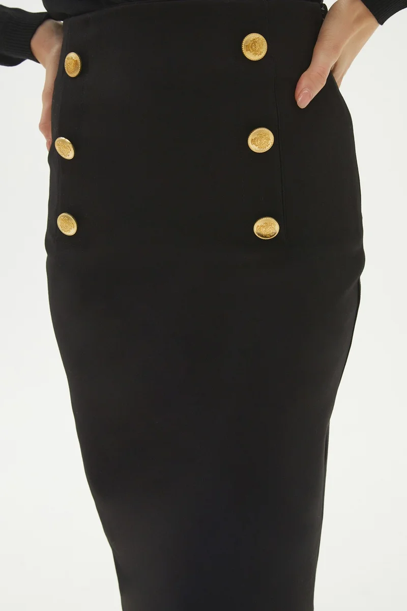 JUNE Button Detailed Skirt