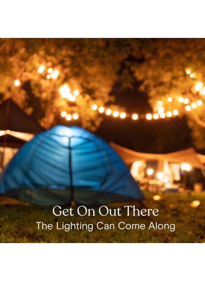 brightech Ambience Pro USB Powered String Lights - 24 Ft Commercial Grade Waterproof String Lights Outdoor Shatterproof Patio Lights for Camping Backyard Porch - 1W LED Soft White Light  - Image 2