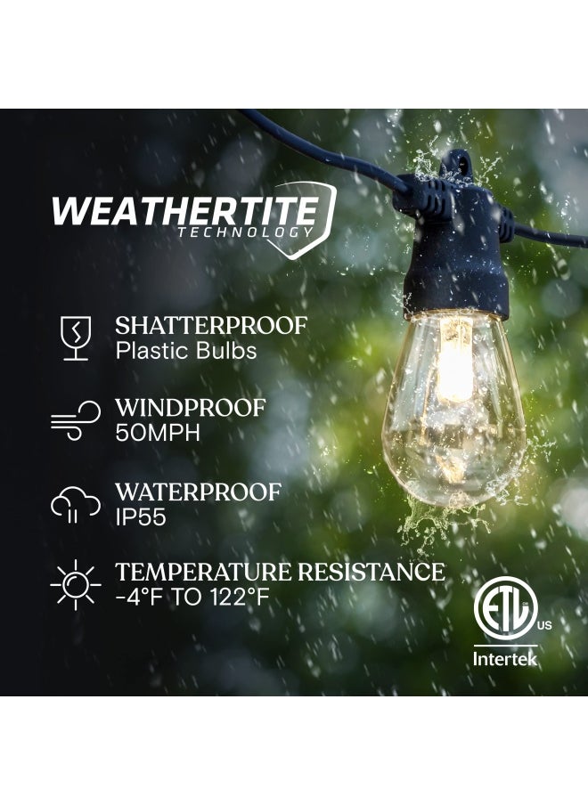 brightech Ambience Pro USB Powered String Lights - 24 Ft Commercial Grade Waterproof String Lights Outdoor Shatterproof Patio Lights for Camping Backyard Porch - 1W LED Soft White Light  - Image 4