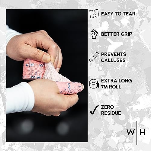 Weightlifting House Thumb Tape - Athletic Grip Tape - Extra Adhesive Workout Hand Tape for Weightlifting, Hook Grip and Lifting Weights 7 m / 23 ft/roll. (Pink) - Image 3
