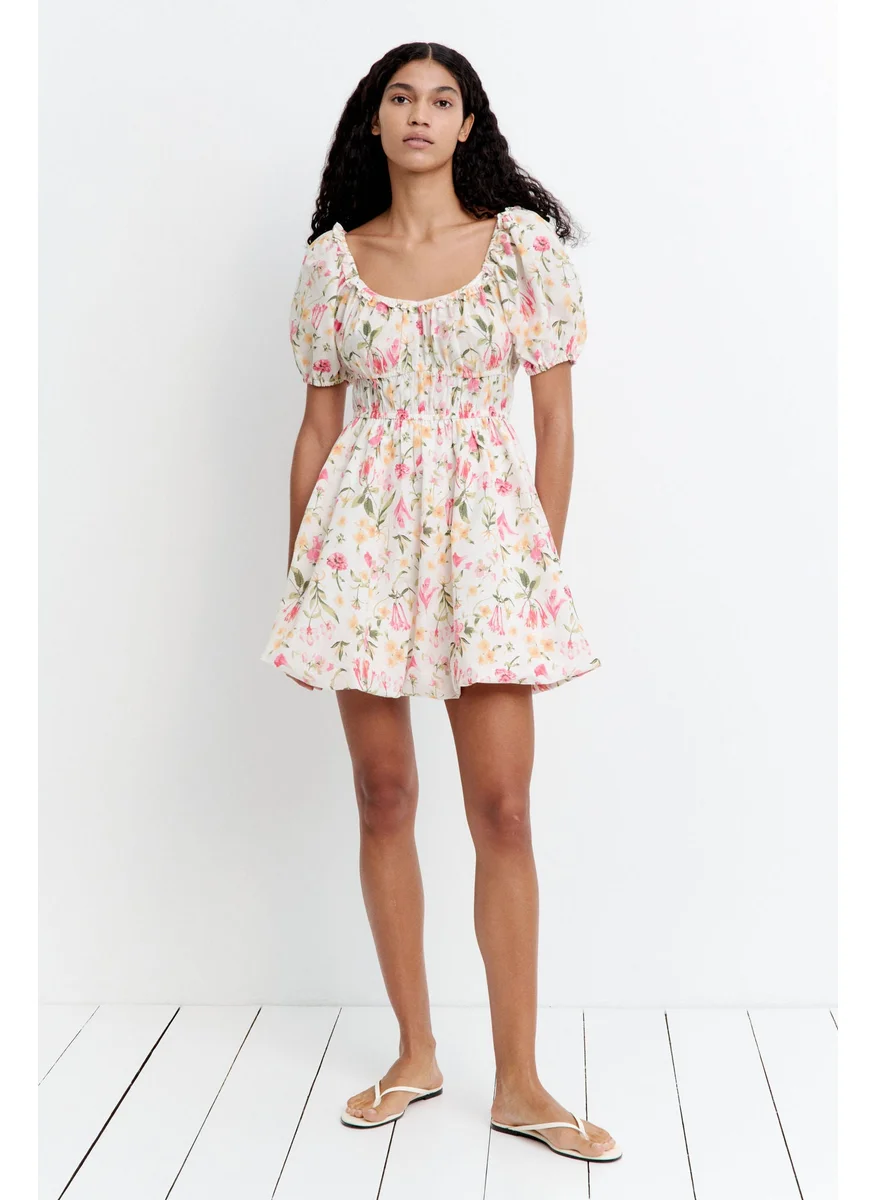 H&M Bubble-Hem Cotton Dress