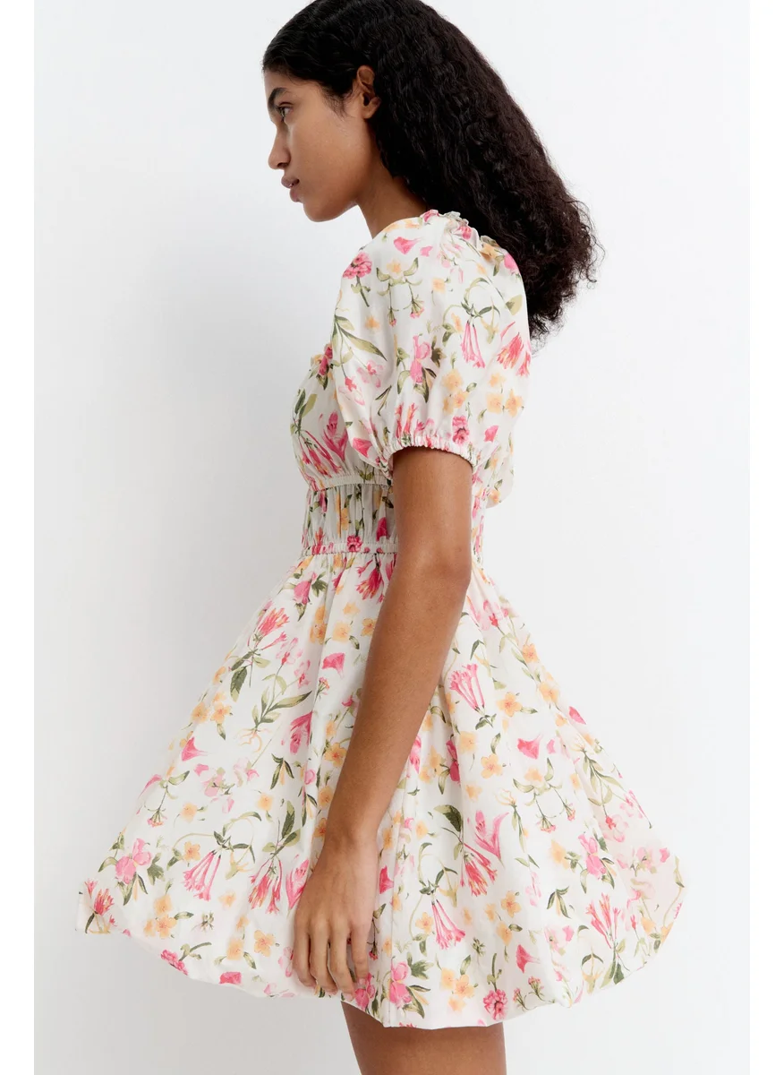 H&M Bubble-Hem Cotton Dress