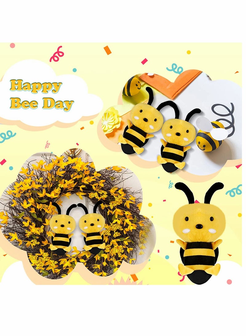 Bee Plush Toy, 2 Pcs Stuffed Honeybee Toy Bee Movie Plush Bee Stuffed Animal for Honey Bee Decor 1st Birthday Bee Themed Party, 7.87in/20cm