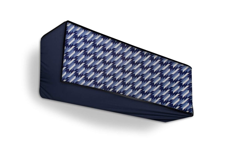 Da Anushi Polyester Split Ac Cover Indoor Unit For 1 Ton Capacity Ac, All Weather Cover/Attractive Digital Prints/Dustproof/Water Resistant Ac Cover (Blue Houndstooth) - Image 1