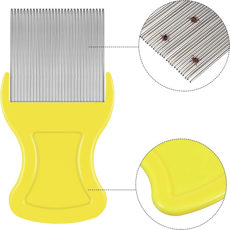 Maitys 8 Pieces Flea Lice Combs Double Sided Lice Removal Comb Hair Grooming Comb with Metal Teeth (Orange, Blue, Purple, White, 3.5 x 2 Inch, 3.54 x 1.57 Inch) - Image 3