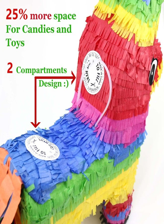 GIFTEXPRESS 16" Rainbow Donkey Pinata- Benito the Donkey - with Full-Size 33" Pinata Stick and Blindfold- Mexican Theme Party Decoration for Birthdays, Fiestas & Cinco de Mayo - Kids Party Favors - Image 4