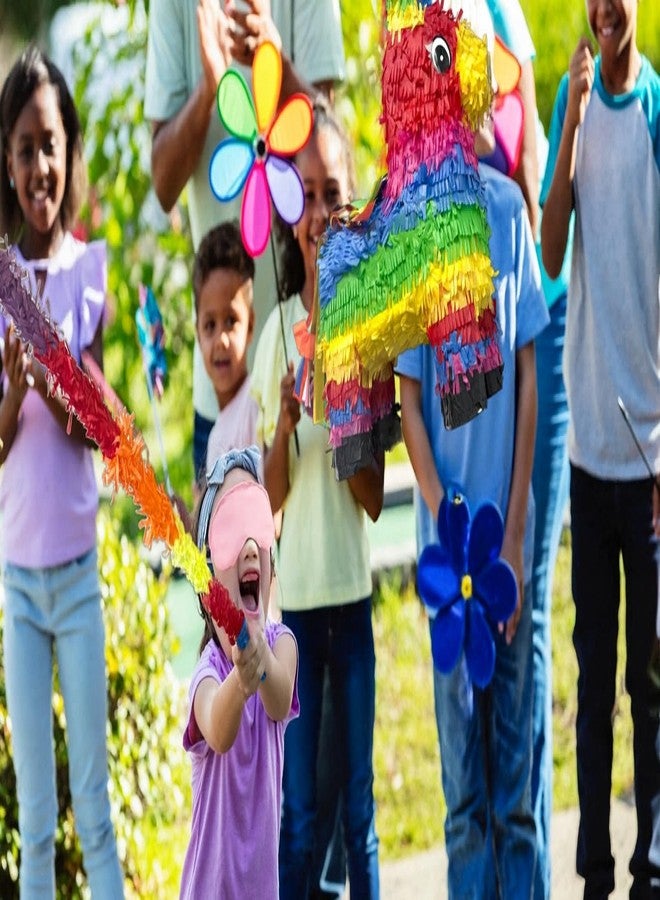 GIFTEXPRESS 16" Rainbow Donkey Pinata- Benito the Donkey - with Full-Size 33" Pinata Stick and Blindfold- Mexican Theme Party Decoration for Birthdays, Fiestas & Cinco de Mayo - Kids Party Favors - Image 2