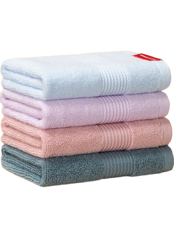 Hoyo Children'S Cotton Towels Antibacterial Wash Face Bath Small Towels Drool Towels 4-Pack Wisteria Purple/Willow Green - Image 1