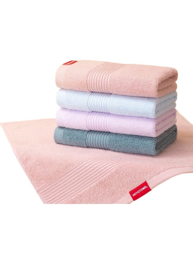 Hoyo Children'S Cotton Towels Antibacterial Wash Face Bath Small Towels Drool Towels 4-Pack Wisteria Purple/Willow Green - Image 2