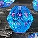 FONVGOGO Polyhedral Dice Set DND Dice Set Resin Dungeons and Dragons Gifts Ideas Role Playing RPG Dice Cool Dice 7 Piece D20 D12 D10 D8 D6 D4Blue and Purple - Image 2