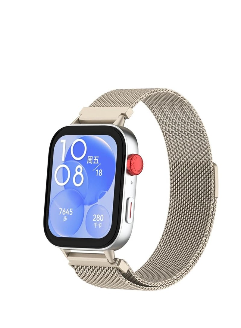 Huawei Watch Fit 3 Stainless Steel Replacement Strap Metal Mesh with Magnetic Closure Watch Strap for Men and Women Bracelets - Image 3