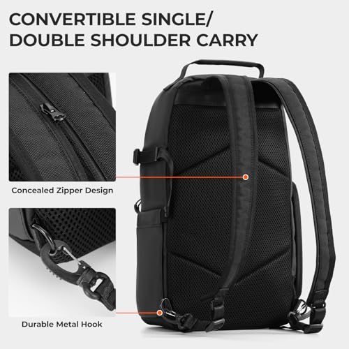 TARION Camera Backpack Sling Bag 9L Compact Camera Bag 2in1 Waterproof Crossbody Sling Bag with Side Access Dual Strap Raincover for Photographers TRS - Image 3