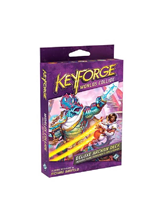 Fantasy Flight Games Keyforge Worlds Collide Deluxe Deck Expansion ; Fastpaced Card Came ; Strategy Game For Adults And Teens ; Ages 14+ ; 2 Players ; Average Playtime 45 Minutes ; Made By - Image 1