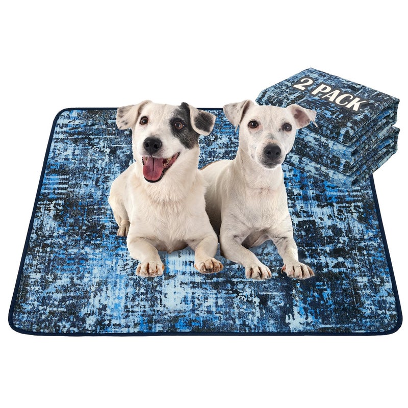 Qeils Washable Pee Pads for Dogs 2 Pack Reusable 36x41 Super Absorbent Leakproof  NonSlip Puppy Pads