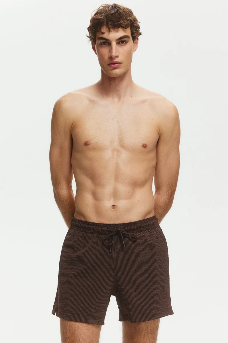 Seersucker swim shorts