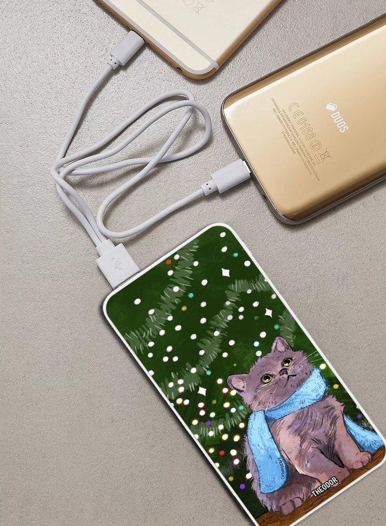 Theodor 10,000 mAh Super Fast Charging Ultra Compact Power Bank with Quick Charge & Power Delivery, Portable Charger For iPhone and Android Cute Cat  - Image 2