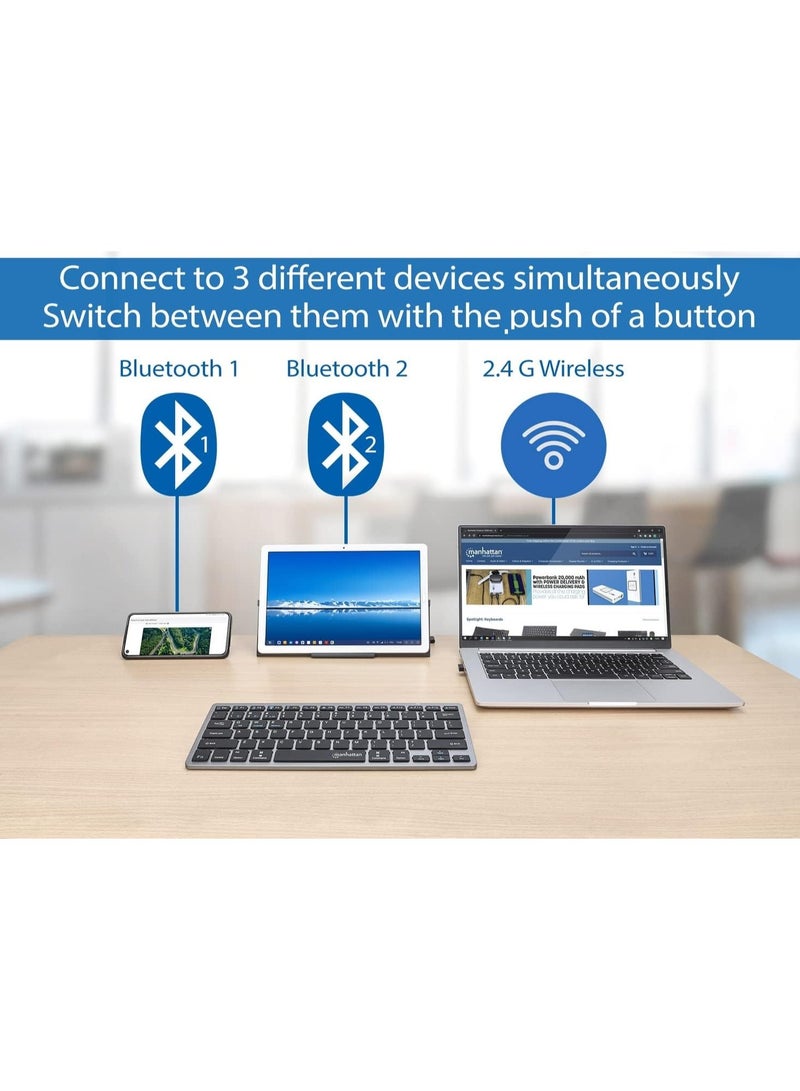 Manhattan Manhattan ultra slim dual-mode wireless keyboard - 180566 - Image 5