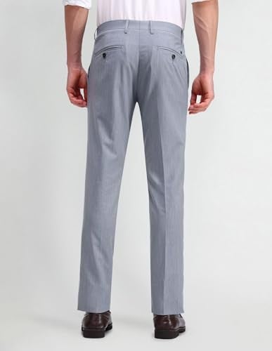 Arrow Men Tapered fit Polyester SolidMid-Rise waistTrousers(ARAEOTR1619_Grey_36) - Image 5
