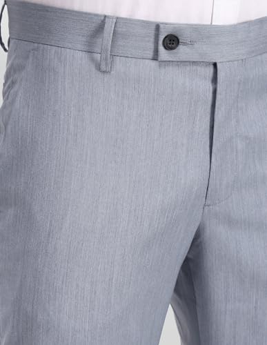 Arrow Men Tapered fit Polyester SolidMid-Rise waistTrousers(ARAEOTR1619_Grey_36) - Image 4