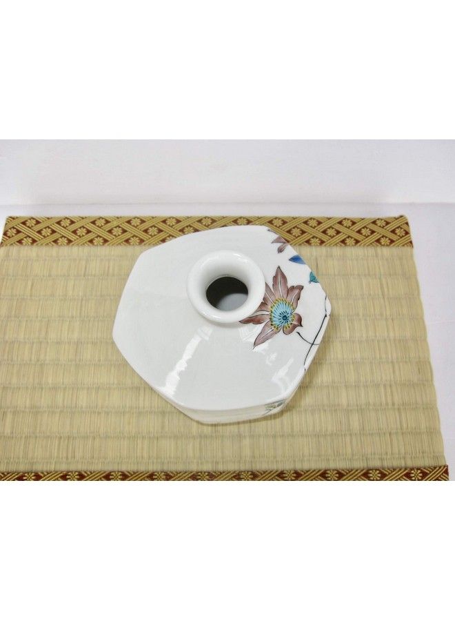 Kutani Japanese Traditional Ceramic Ware Small Desk Flower Vase Japanese Ikebana Clematis With Paper Box - Image 4