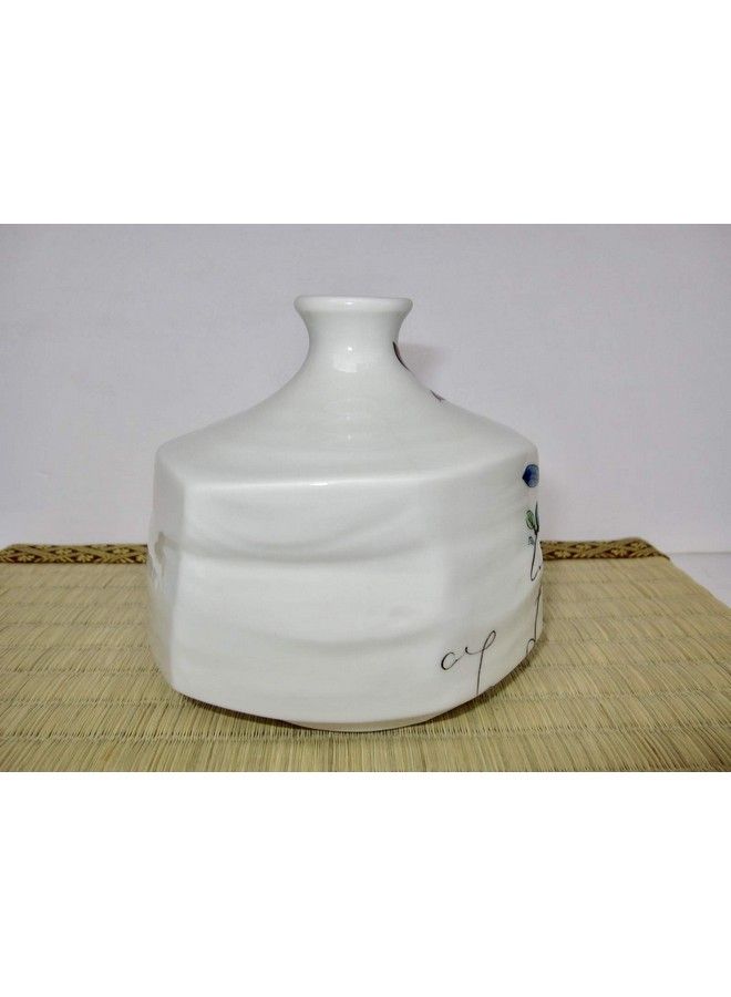 Kutani Japanese Traditional Ceramic Ware Small Desk Flower Vase Japanese Ikebana Clematis With Paper Box - Image 5