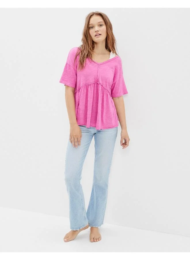 American Eagle AE Oversized V-Neck Tee