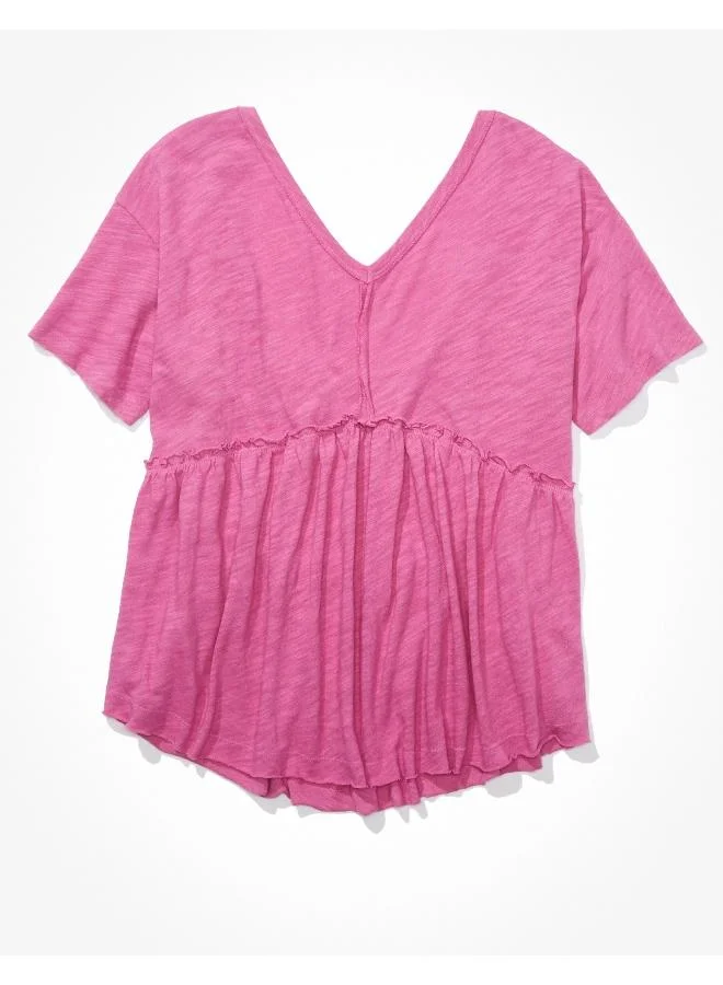American Eagle AE Oversized V-Neck Tee