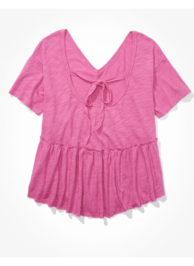 American Eagle تي شيرت AE كبير الحجم برقبة على شكل حرف V  - Image 3