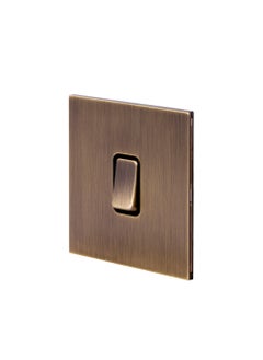 Donmarco 1 Gang Intermediate Switch – Rocker Button – Stainless Steel Panel, Modern & Durable, Fire-Resistant Electric Switch, 15-Year Warranty, Wall Switch for Home and Office (Light Antique Brass)  - Image 2