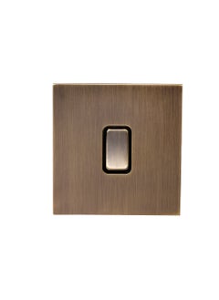 Donmarco 1 Gang Intermediate Switch – Rocker Button – Stainless Steel Panel, Modern & Durable, Fire-Resistant Electric Switch, 15-Year Warranty, Wall Switch for Home and Office (Light Antique Brass)  - Image 1