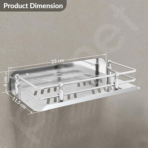 Planet Stainless Steel Multi Purpose Bathroom/Shelf/Bathroom Racks and Shelf/Steel Bathroom Shelf/Rack/Bathroom Steel Rack/Kitchen Shelf/Bathroom Accessories (9 Inches)(Pack of 1) - Image 2