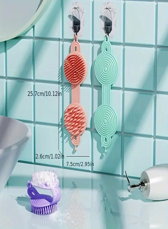 OVERSEASE Candy Color Double Side Hair Washing Spa Head Body Scalp Massage Brush Comb Magic Handle Hair Scalp Massage Shampoo Brush (Multicolour) - Image 3
