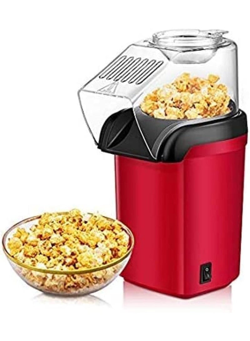 DKH Popcorn Maker Machine, 1200W Hot Air, Oil-Free, BPA-Free, Red, 18 Cup Capacity with Butter Tray - Image 1
