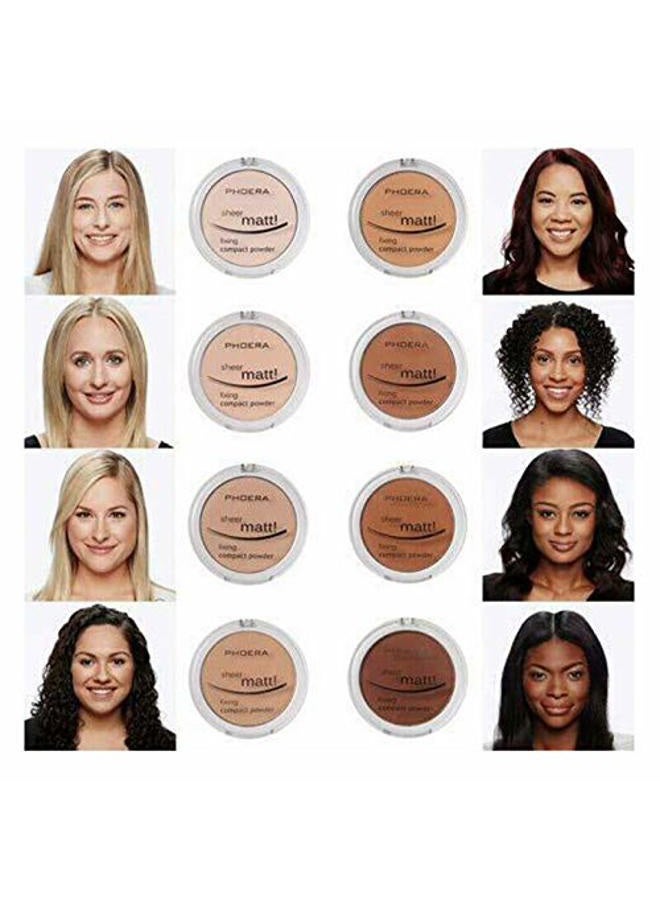 Phoera AQUAPURITY - PHOERA Sheer Matte Fixing Powder Makeup Base Fixer Setting Powder Foundation Fixing Compact Pressed Powder Long Lasting Make Up Fixer Skin Vitamin E Beauty Blender (201 Translucent) - Image 4