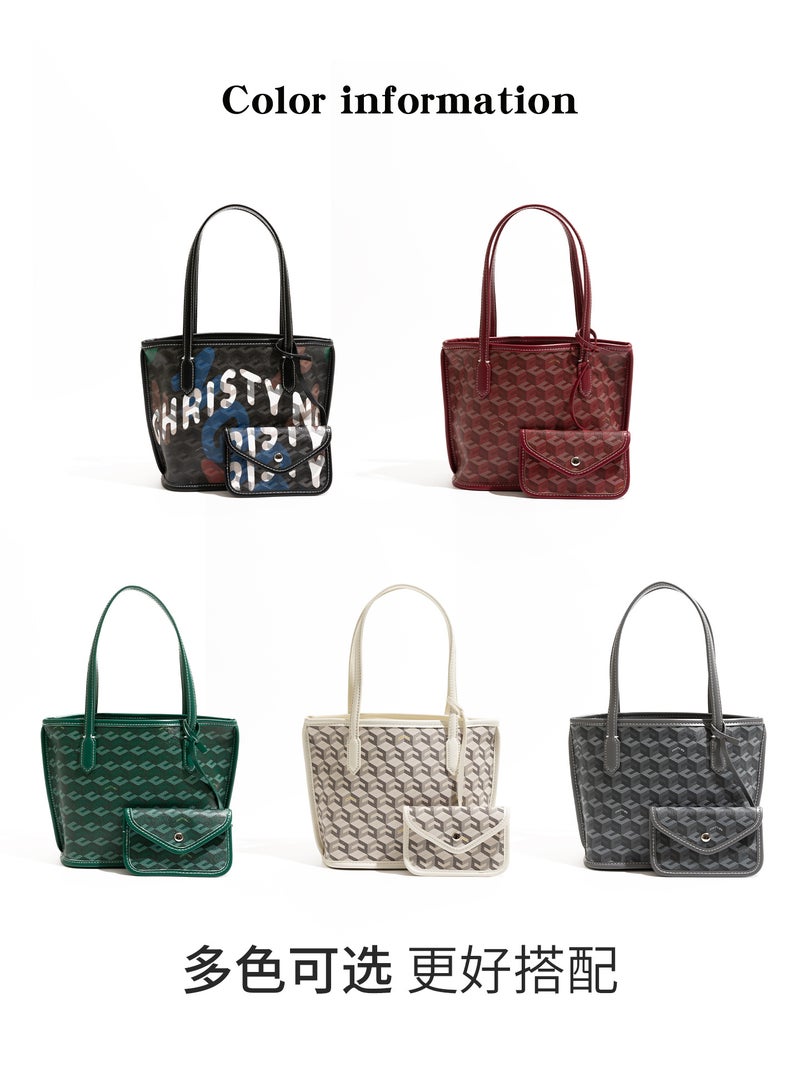 Orange Girl Graffiti Letter Design Pu Bag Accessible Luxury High-End Handbag Vegetable Basket Shoulder Bag - Image 3