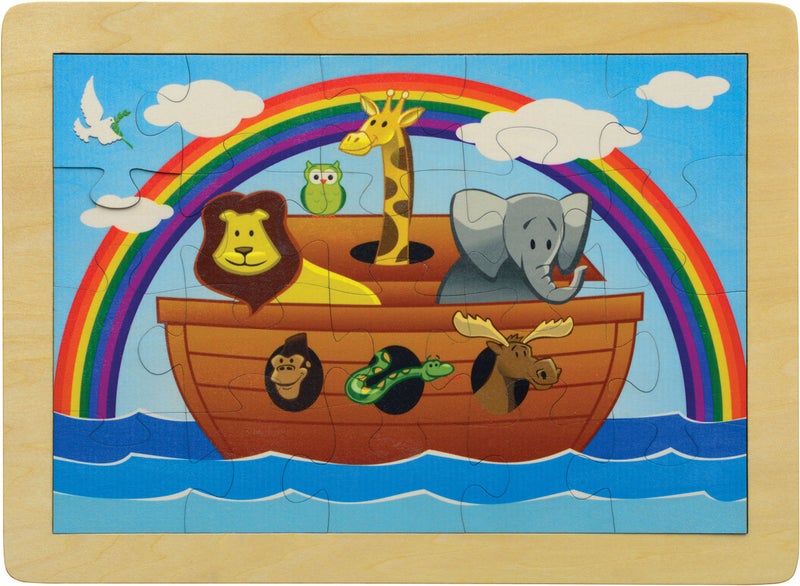 Maple Landmark 11" x 15" Noah's Ark Puzzle - Made in USA - Image 1