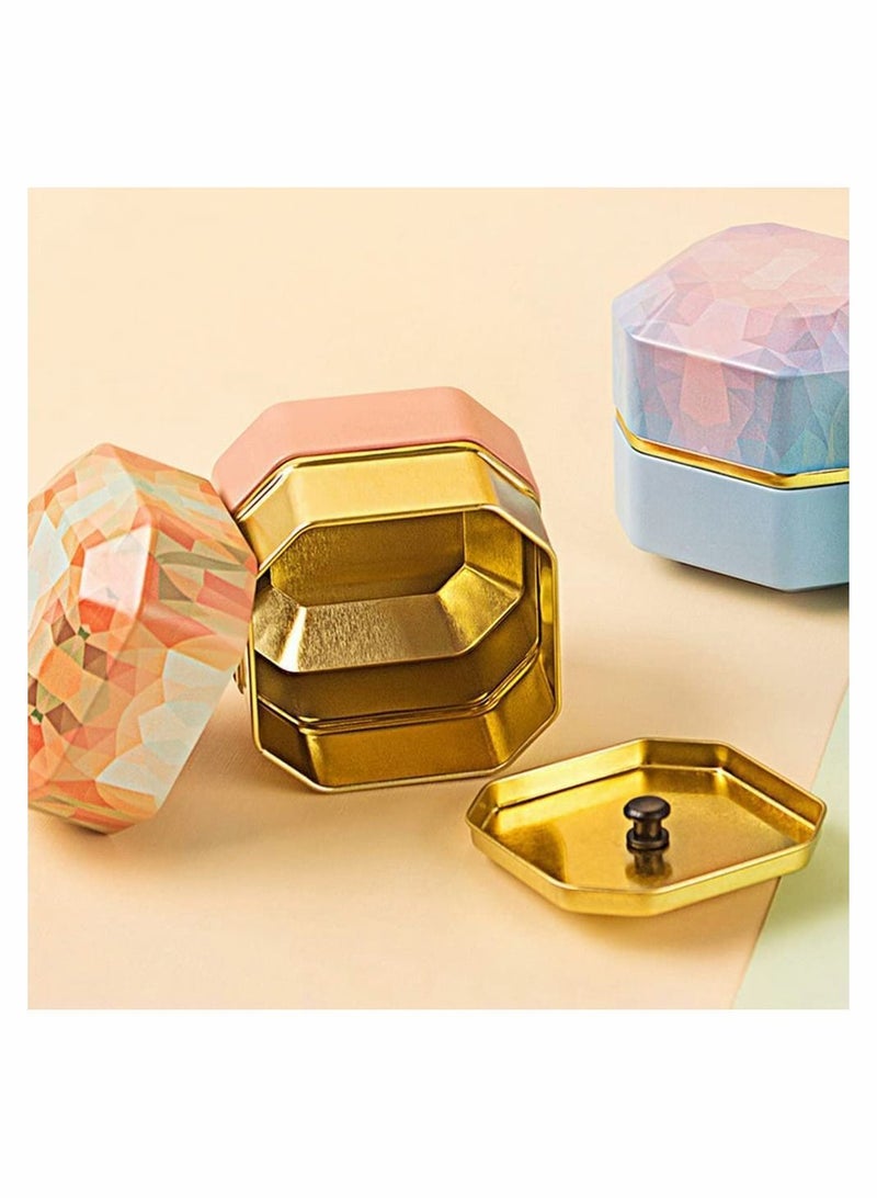 Y&D 4 Pcs Mini Tea Tins Storage Containers Coffee Gift Candy Cans Food Container for Chocolate Sugar Spices - Image 2
