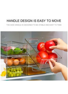 Arabest 6 Pack Refrigerator Organizer Bins, Clear Plastic Kitchen Organizer Food Storage Containers with Handles for Fridge Pantry Freeze Cabinets Countertops  - Image 3