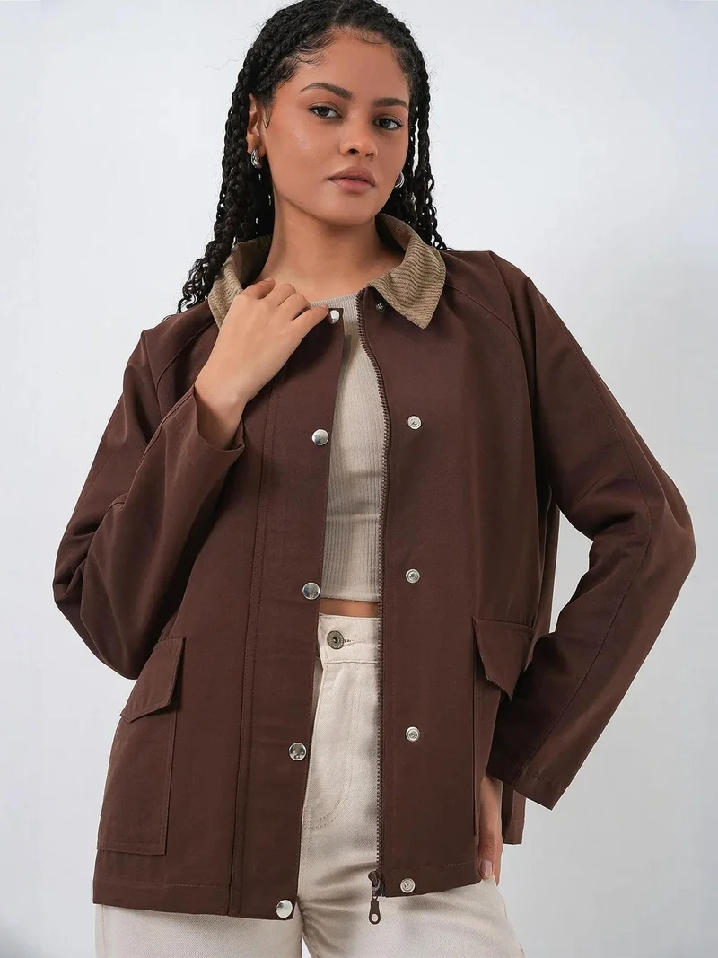 بيغ دارت BDART Gabardine Jacket with Button Closure and Pockets