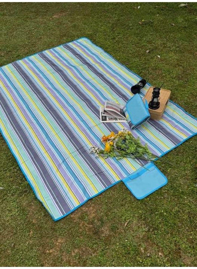 هومستر بطانية نزهة قابلة للطي ، مقاومة للماء ، حصيرة نزهة محمولة في الهواء الطلق ، التخييم ، العائلة ، الحديقة ، الحديقة ، الأزرق - Image 3