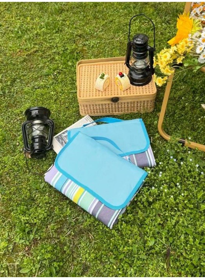 هومستر بطانية نزهة قابلة للطي ، مقاومة للماء ، حصيرة نزهة محمولة في الهواء الطلق ، التخييم ، العائلة ، الحديقة ، الحديقة ، الأزرق - Image 2