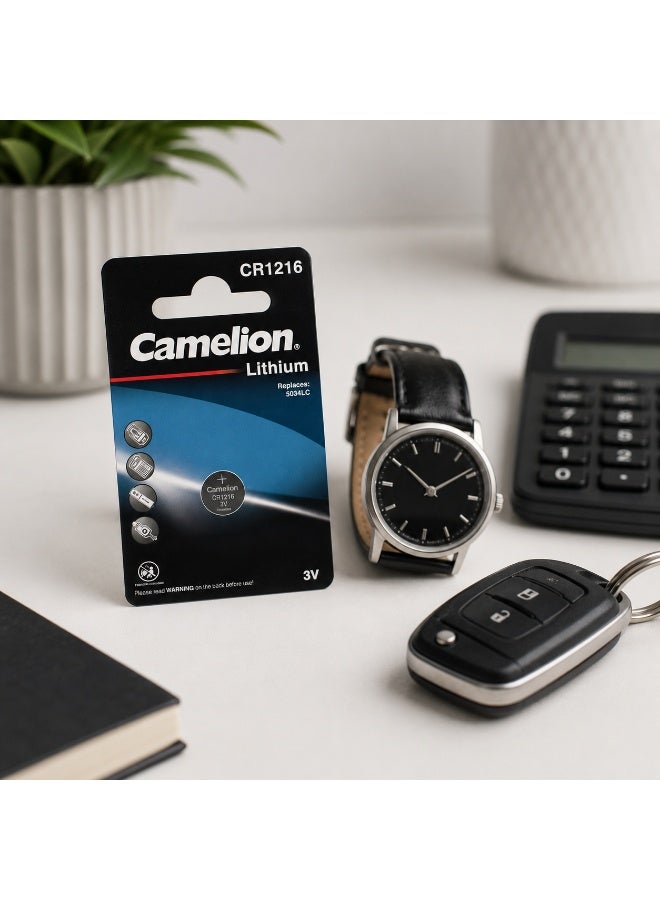 Camelion CR1216 3V Lithium Coin Cell Battery for Car Keys, Watches, Calculators & Electronic Devices - Image 3