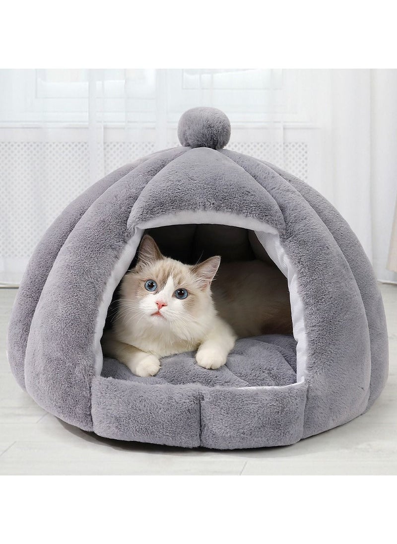 Arabest - Indoor Dog House Warm Soft Pet Bed Tent Modeling Kennel Cat with Removable Cushion Suitable for Small and Medium-Sized Dogs Cats（Grey） - Image 1