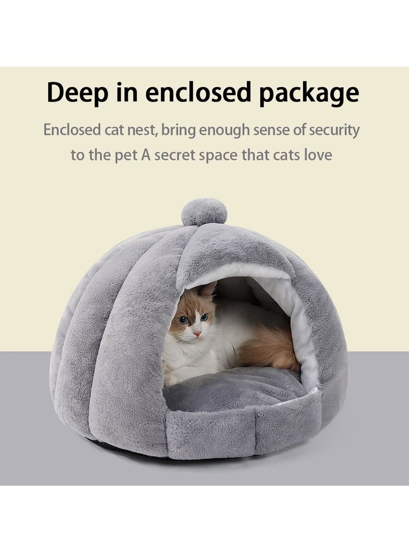 Arabest - Indoor Dog House Warm Soft Pet Bed Tent Modeling Kennel Cat with Removable Cushion Suitable for Small and Medium-Sized Dogs Cats（Grey） - Image 1