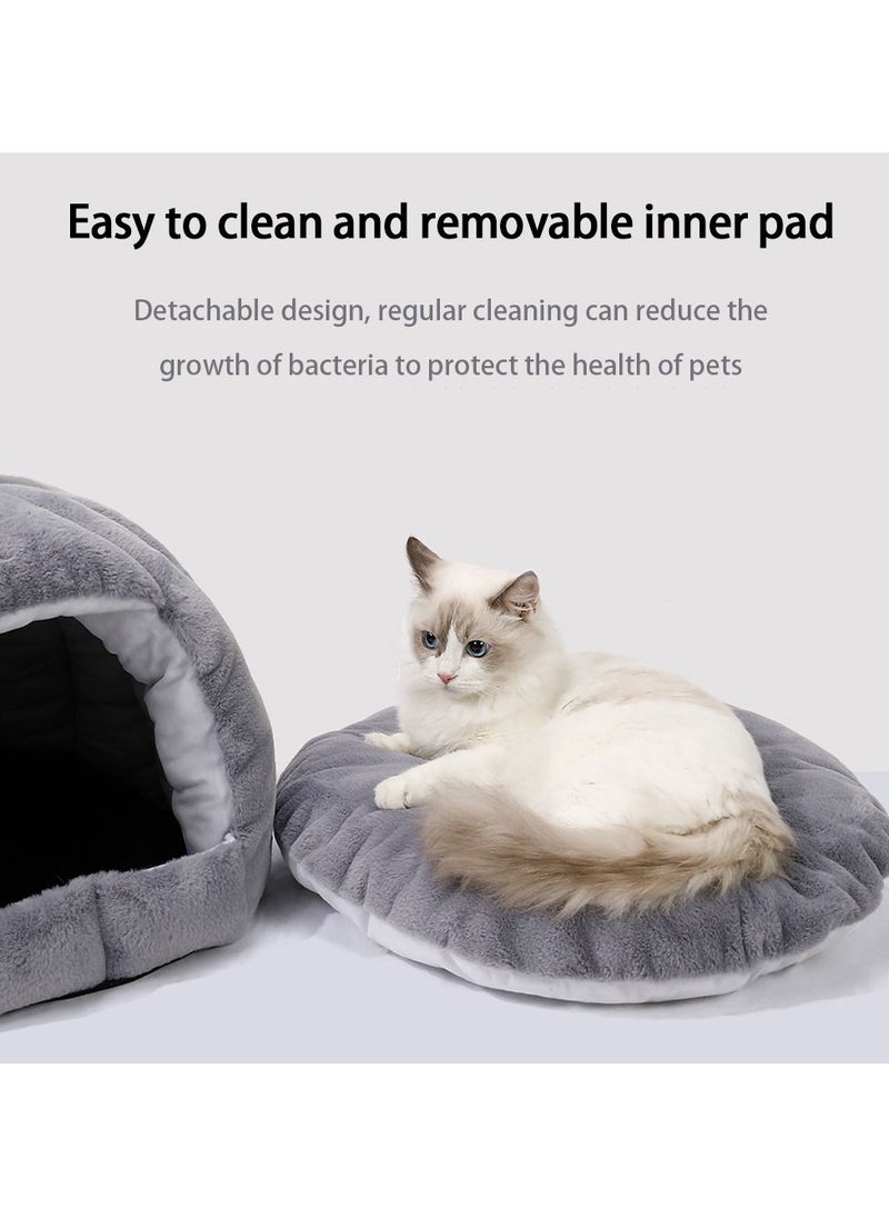 Arabest - Indoor Dog House Warm Soft Pet Bed Tent Modeling Kennel Cat with Removable Cushion Suitable for Small and Medium-Sized Dogs Cats（Grey） - Image 1