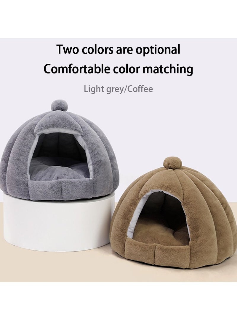 Arabest - Indoor Dog House Warm Soft Pet Bed Tent Modeling Kennel Cat with Removable Cushion Suitable for Small and Medium-Sized Dogs Cats（Grey） - Image 1