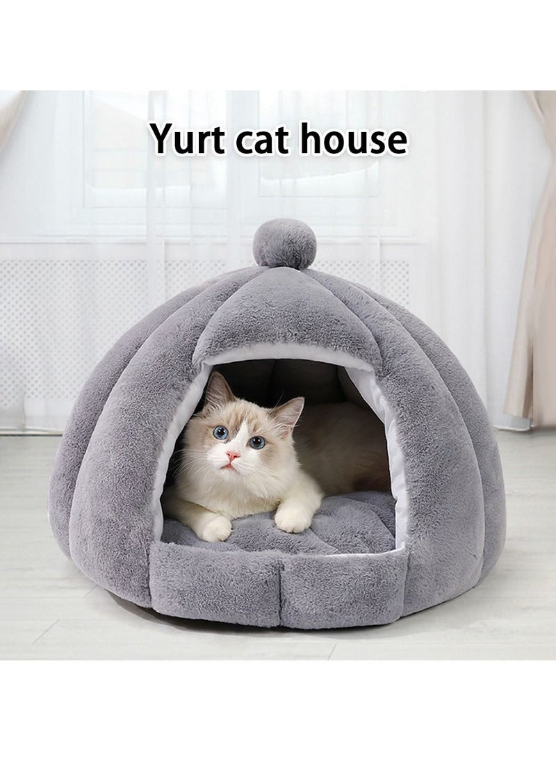 Arabest - Indoor Dog House Warm Soft Pet Bed Tent Modeling Kennel Cat with Removable Cushion Suitable for Small and Medium-Sized Dogs Cats（Grey） - Image 1