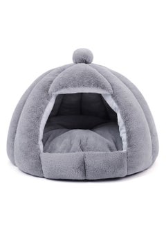 Indoor Dog House Warm Soft Pet Bed Tent Modeling Kennel Cat with Removable Cushion Suitable for Small and Medium-Sized Dogs Cats（Grey）